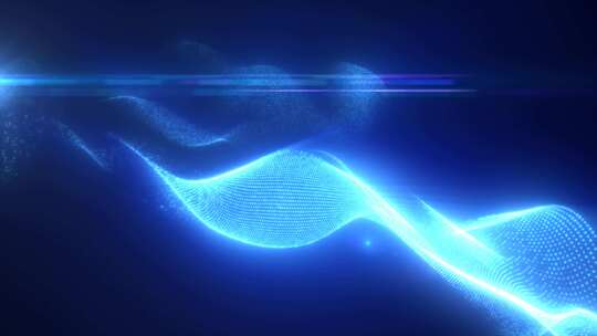 蓝色能量具有射线和能量的未来波浪