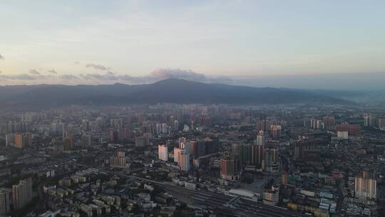 航拍城市建筑高楼交通桥梁地标风景