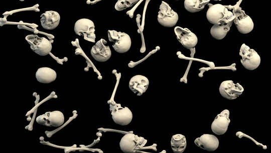 人类头骨和骨骼过渡