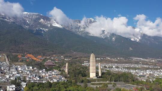 【精品】大理苍山雪山三塔寺景点景区视频素材模板下载