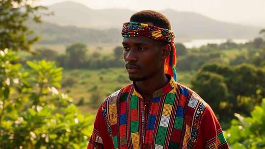 身着传统服饰的非洲男子