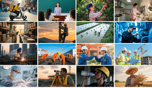 五一劳动节各行各业劳动者风采合集高清在线视频素材下载