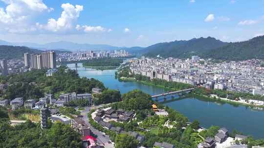 江西修水城市景观航拍