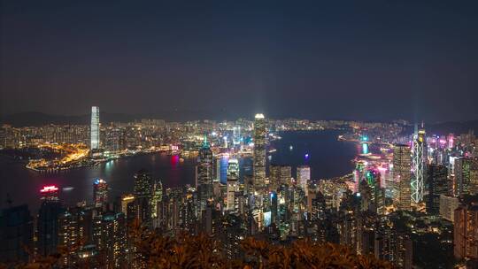 香港城市延时日转夜中环大景