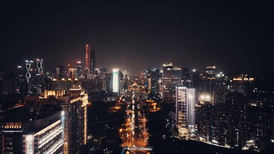 深圳福田区夜景航拍