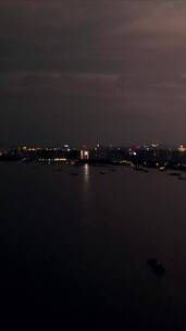 江西九江城市夜幕降临夕阳西下竖屏航拍
