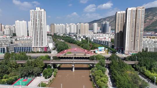 西部大开发青海西宁城市发展航拍