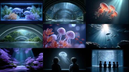 梦幻水族馆奇妙之旅，探索深海世界的奥秘高清在线视频素材下载