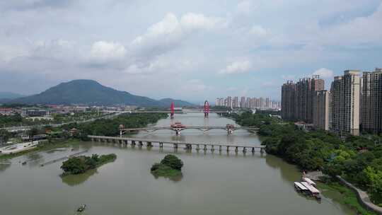 航拍漳州城市风光漳州建设漳州大景