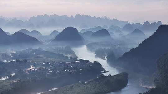 桂林漓江桂林山水水墨意境