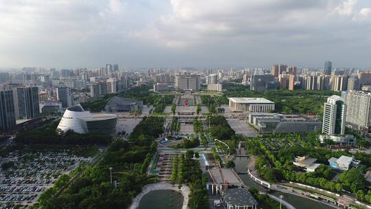 东莞市中心广场航拍（3）视频素材模板下载