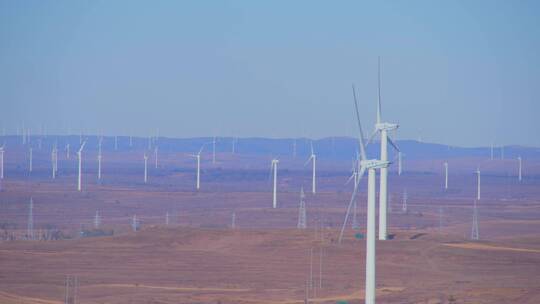 4K 风车山风力发电、绿色清洁能源