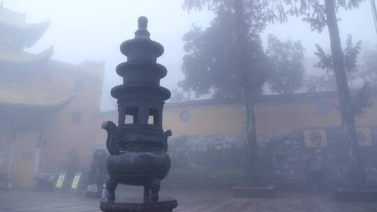 安徽九华山祗园禅寺雾景视频素材