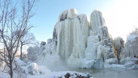 吉林省吉林市松花江边雾凇岛，雾凇景观