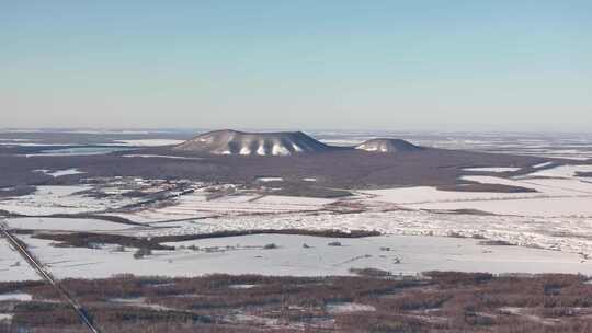 五大连池冬季火山航拍