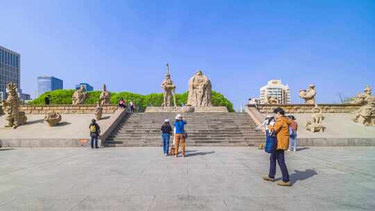 北京元大都城垣遗址公园大都鼎盛广场春天