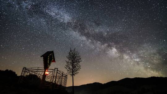 夜晚星空的延时