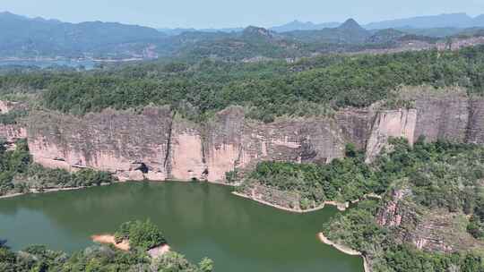 福建泰宁大金湖丹霞地貌大赤壁景区航拍