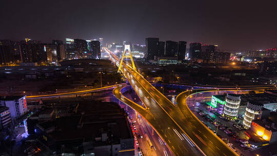 天府立交夜景视频素材模板下载