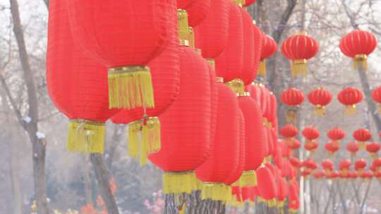 春节 新年 元宵节 红灯笼 年味元素视频素材模板下载
