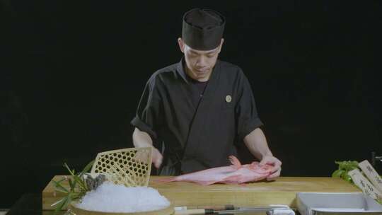 日本料理拼盘刺身制作视频素材模板下载