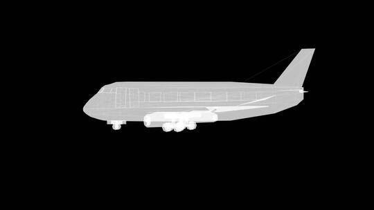 三维飞机客机模型带通道
