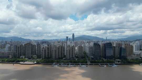 航拍温州鹿城区城市建设