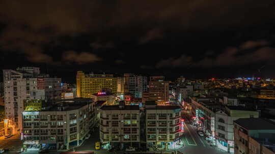 台湾花莲城市夜景视频素材模板下载