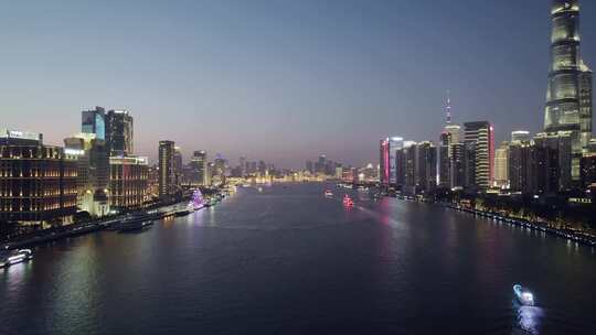 上海外滩皇浦江夜景视频素材模板下载