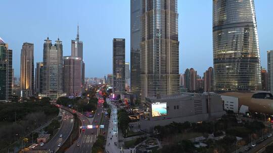 4K上海航拍陆家嘴金融城