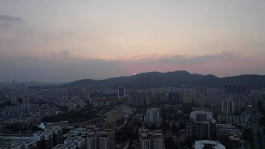 广州白云山森林公园日出日落黄昏夕阳视频素材模板下载