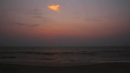 日落后的美丽景观海视频素材模板下载