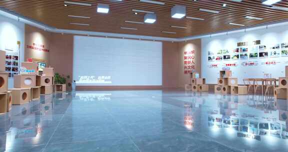 室内文化活动场地全景素材