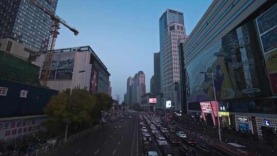 滨江道-过街天桥-延时摄影-日转夜