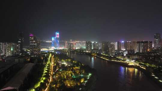 甘肃兰州夜景兰州城市夜景航拍