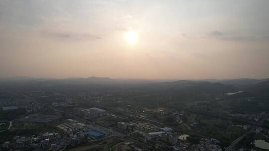 城市小区高楼大厦郊外户外寺庙航拍