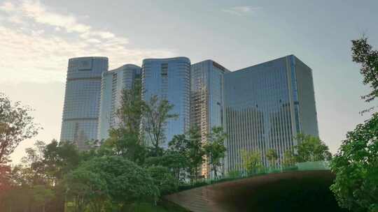 中国西部成都金融城建筑风光实拍片段