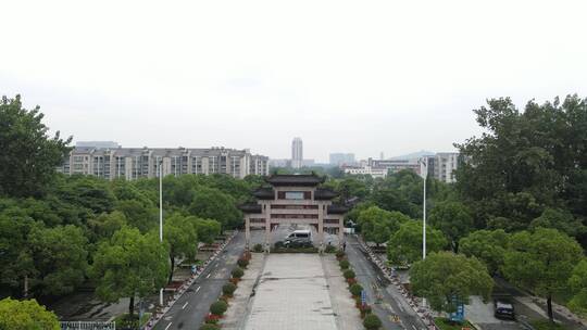 江南大学4K航拍北门原素材