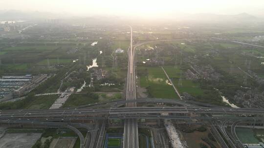 杭州城市交通道路和火车轨道