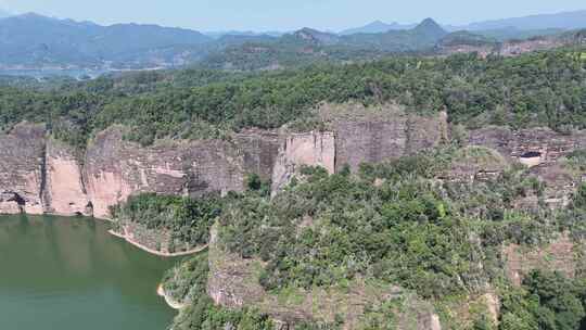 福建泰宁大金湖丹霞地貌大赤壁景区航拍