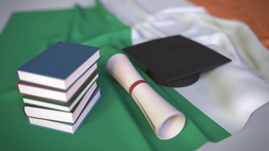 爱尔兰国旗毕业帽和文凭视频素材模板下载