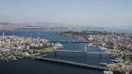 伊斯坦布尔博斯普鲁斯海峡和金角湾鸟瞰图6