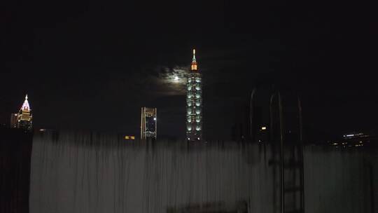 台北市天台夜景景观视频素材模板下载