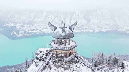 新疆喀纳斯雪景航拍