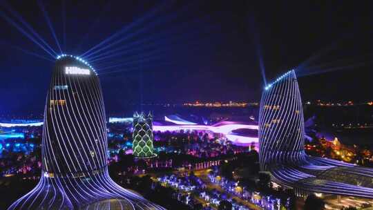 【夜景】中国海南海花岛