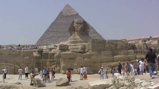 埃及金字塔和狮身人面像视频素材模板下载