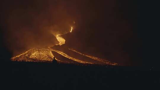 火山，熔岩，喷发，旅行者