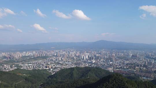 航拍湖南怀化城市风光