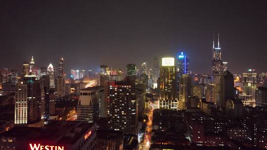 浦西黄浦区夜景航拍