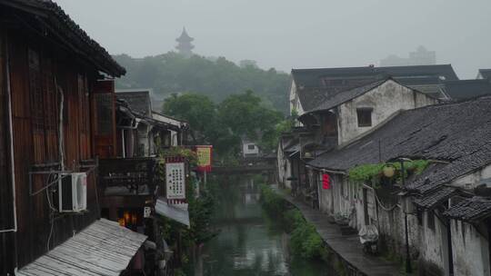 绍兴书圣故里题扇桥水乡风景4K视频